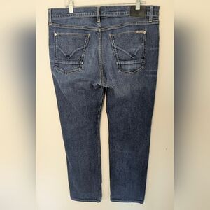 Hudson Men's Bryon 5 pocket straight jeans button fly Sz 36" Color Blue MSL EUC